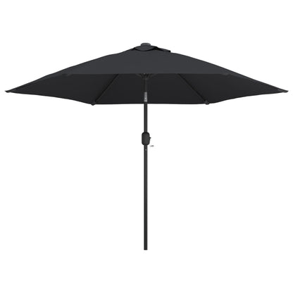 Garden Parasol With Led Lights And Steel Pole 300 Cm