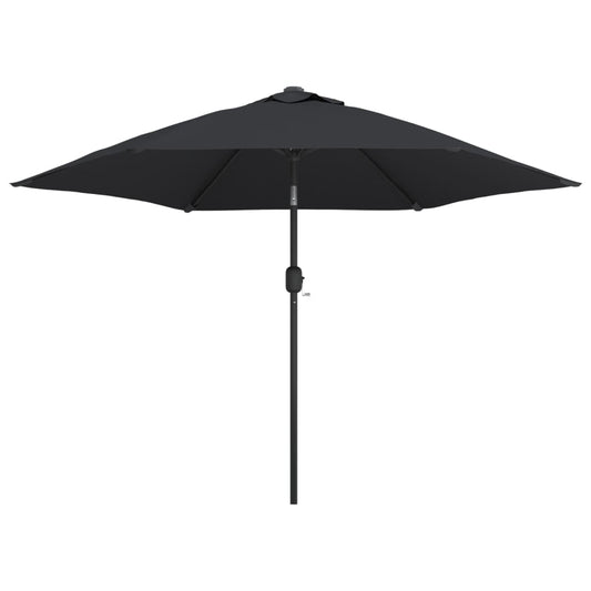 Garden Parasol With Led Lights And Steel Pole 300 Cm