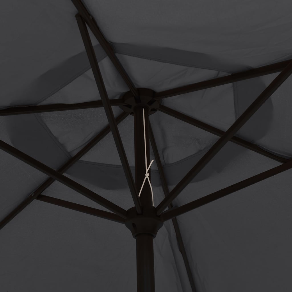 Garden Parasol With Led Lights And Steel Pole 300 Cm