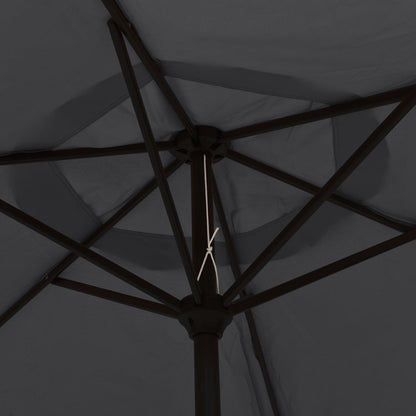 Garden Parasol With Led Lights And Steel Pole 300 Cm