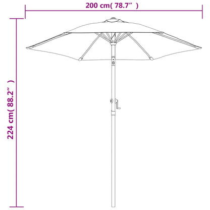 Garden Parasol 200X224 Cm Aluminium