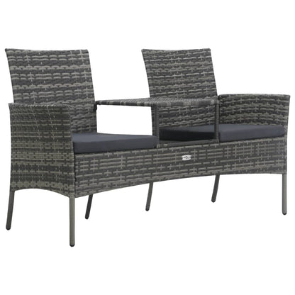 2-Seater Garden Sofa With Tea Table Poly Rattan