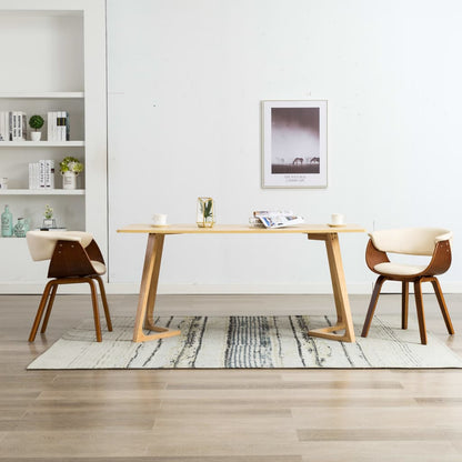 Dining Chair Bent Wood And Faux Leather