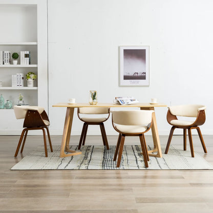 Dining Chair Bent Wood And Faux Leather