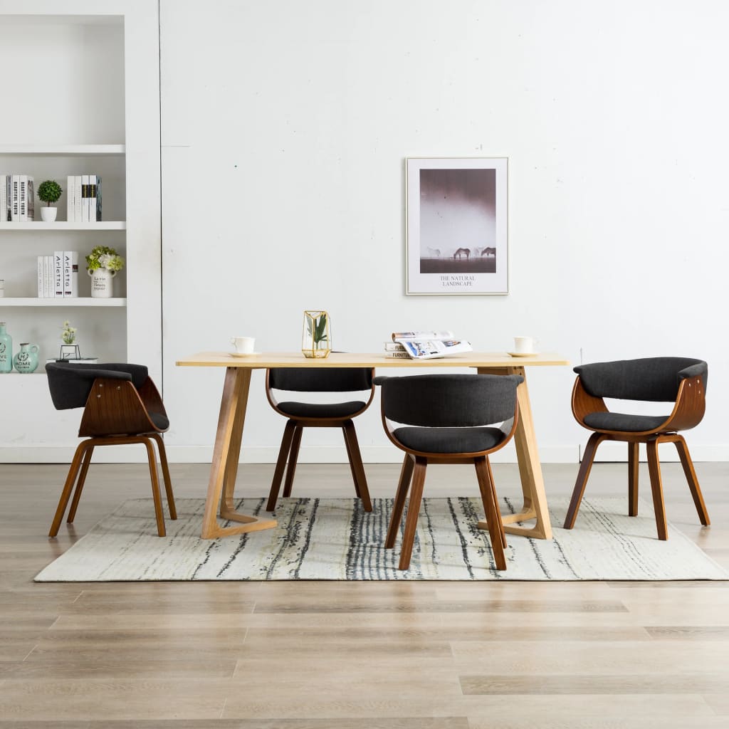 Dining Chair Bent Wood And Faux Leather