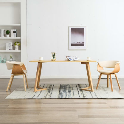 Dining Chair Bent Wood And Faux Leather