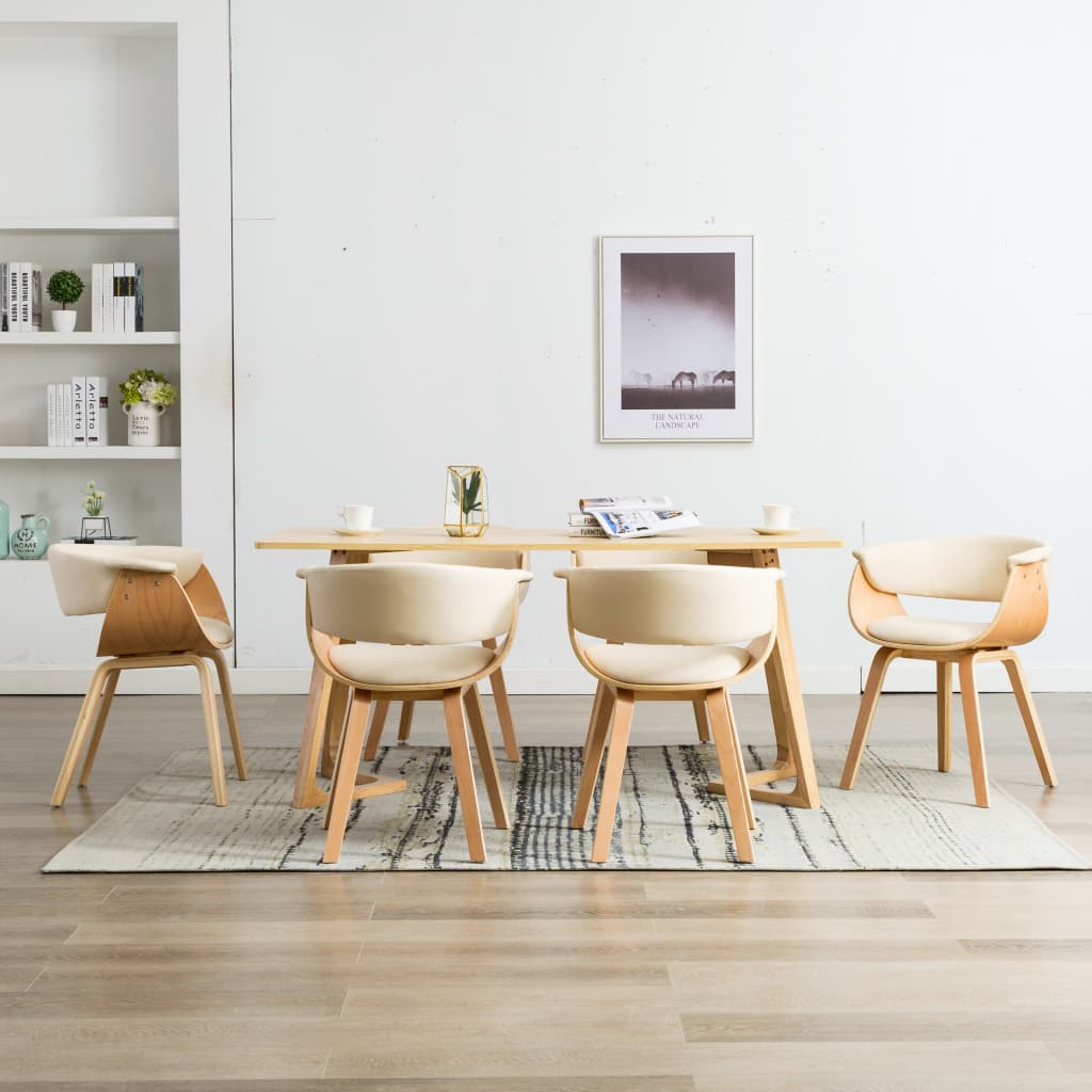 Dining Chair Bent Wood And Faux Leather