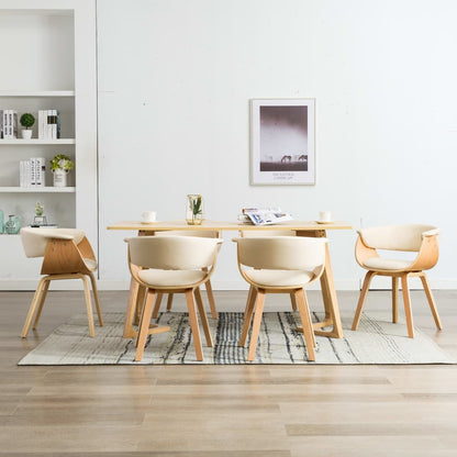 Dining Chair Bent Wood And Faux Leather