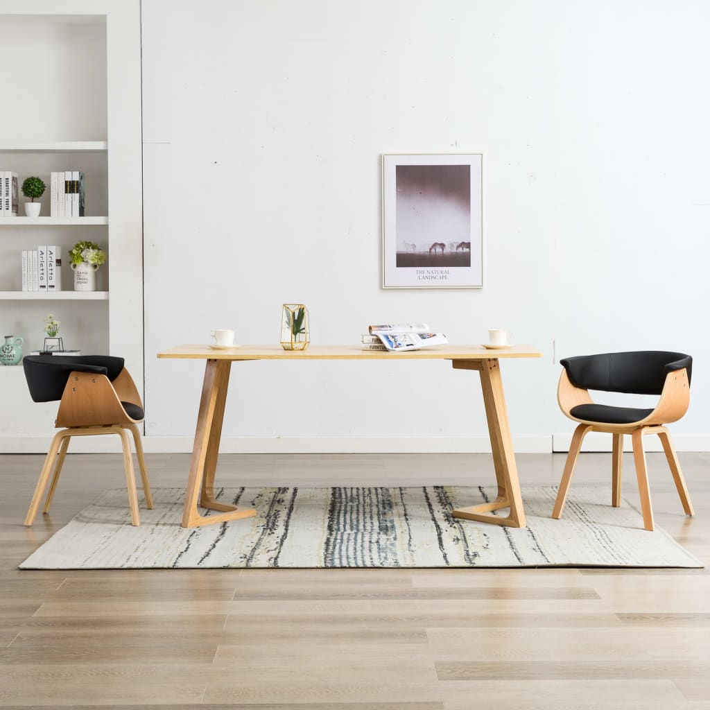 Dining Chair Bent Wood And Faux Leather