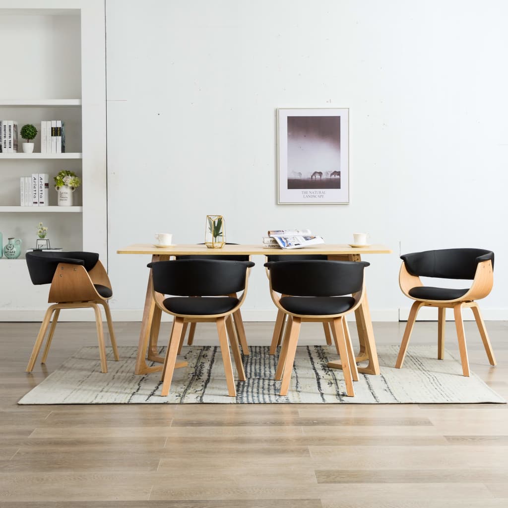Dining Chair Bent Wood And Faux Leather