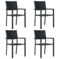 Garden Chairs 4 Pcs Plastic Rattan Look