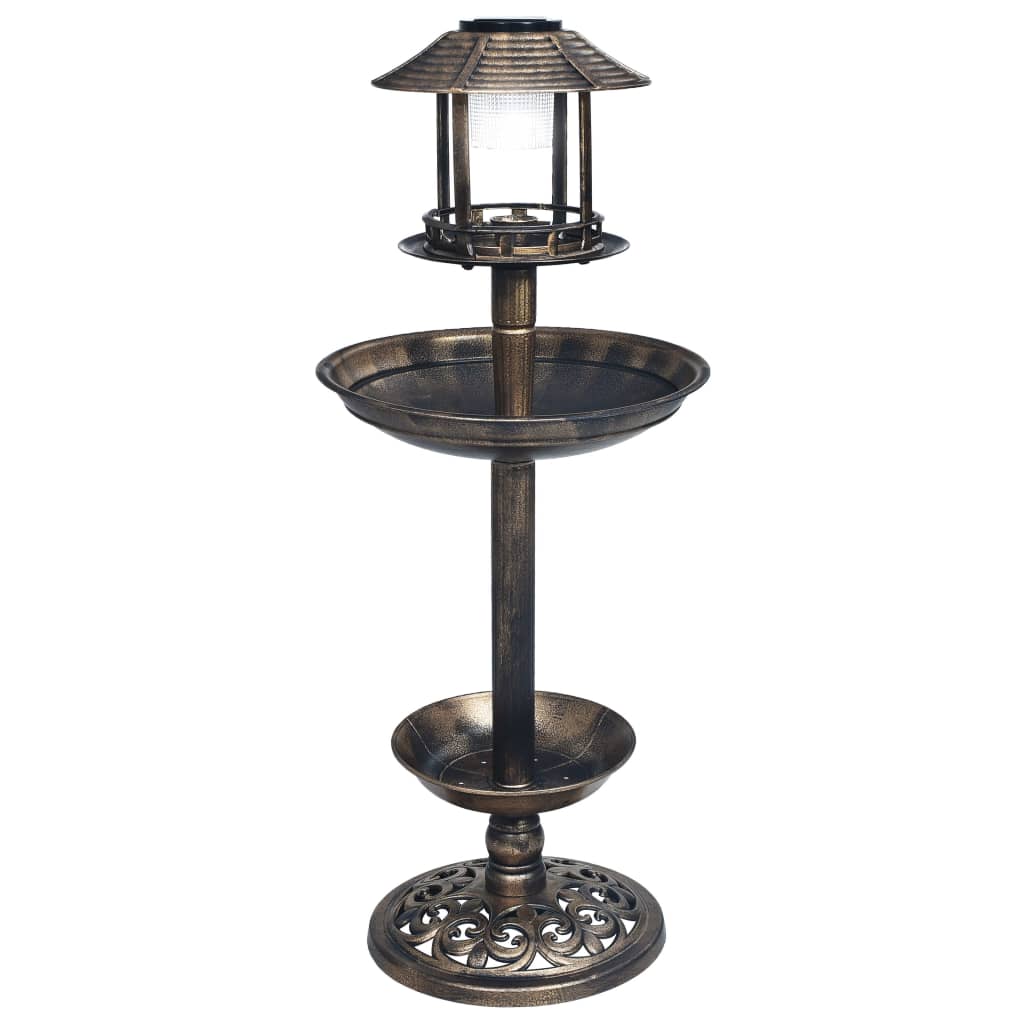 Bird Bath/ Feeder With Solar Light