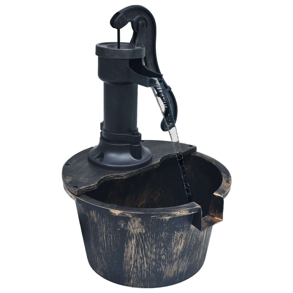 Garden Water Fountain Barrel With Pump