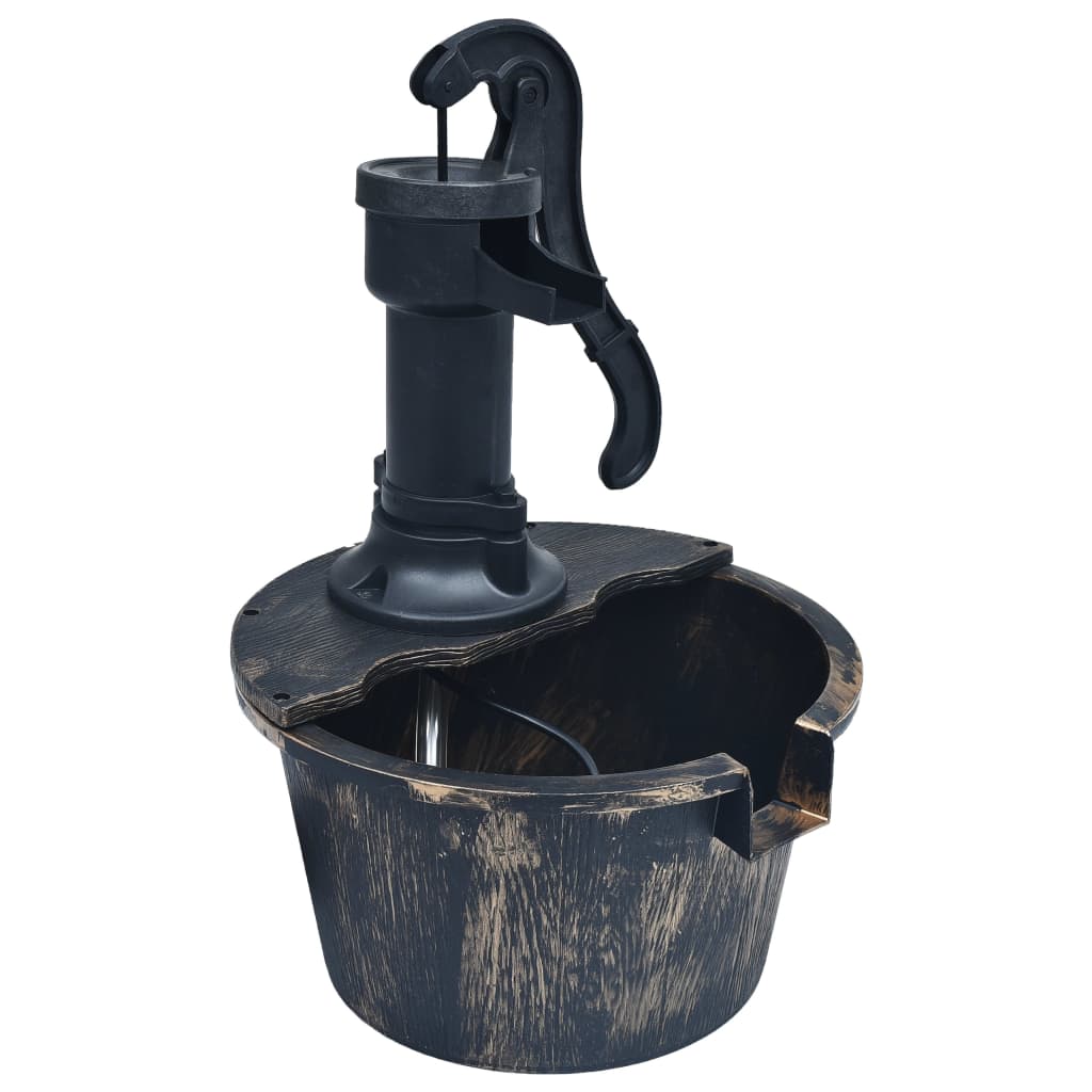 Garden Water Fountain Barrel With Pump