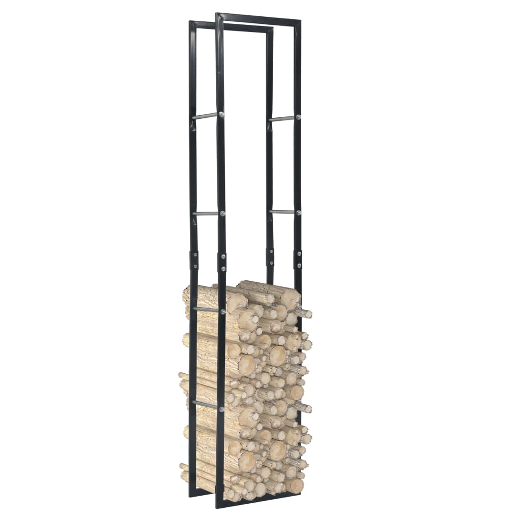 Firewood Rack Black Steel