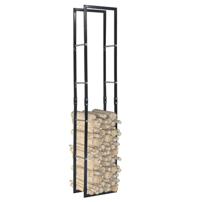 Firewood Rack Black Steel