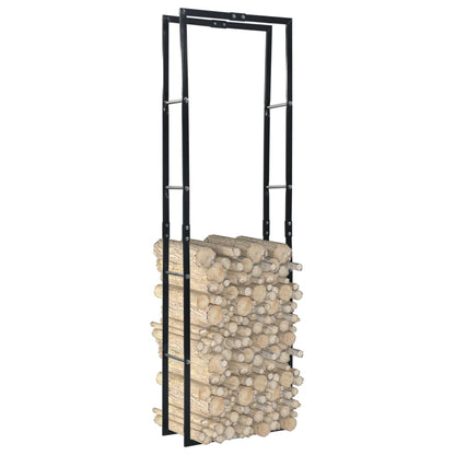 Firewood Rack Black Steel