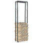 Firewood Rack Black Steel