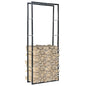 Firewood Rack Black Steel
