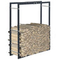 Firewood Rack Black Steel