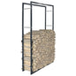 Firewood Rack Black Steel