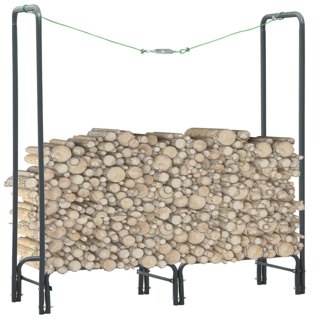 Firewood Rack Black Steel