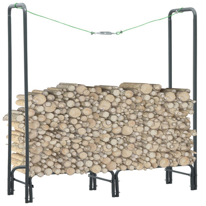 Firewood Rack Black Steel