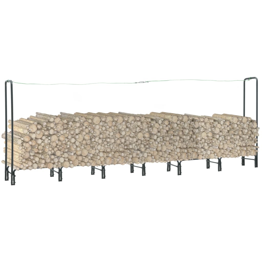 Firewood Rack Black Steel
