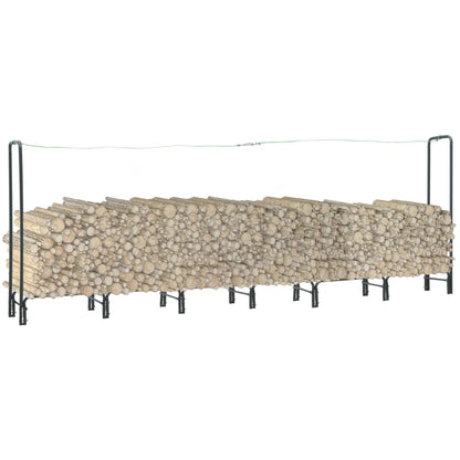 Firewood Rack Black Steel