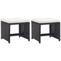 Garden Stools With Cushions 2 Pcs Poly Rattan