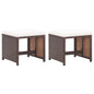 Garden Stools With Cushions 2 Pcs Poly Rattan