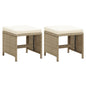 Garden Stools With Cushions 2 Pcs Poly Rattan