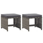 Garden Stools With Cushions 2 Pcs Poly Rattan