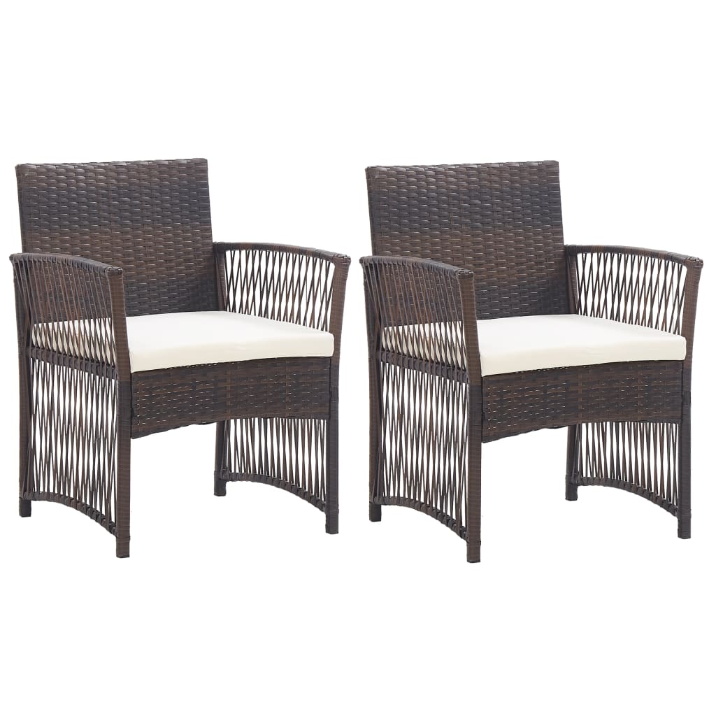 Garden Armchairs With Cushions 2 Pcs Poly Rattan