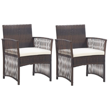 Garden Armchairs With Cushions 2 Pcs Poly Rattan