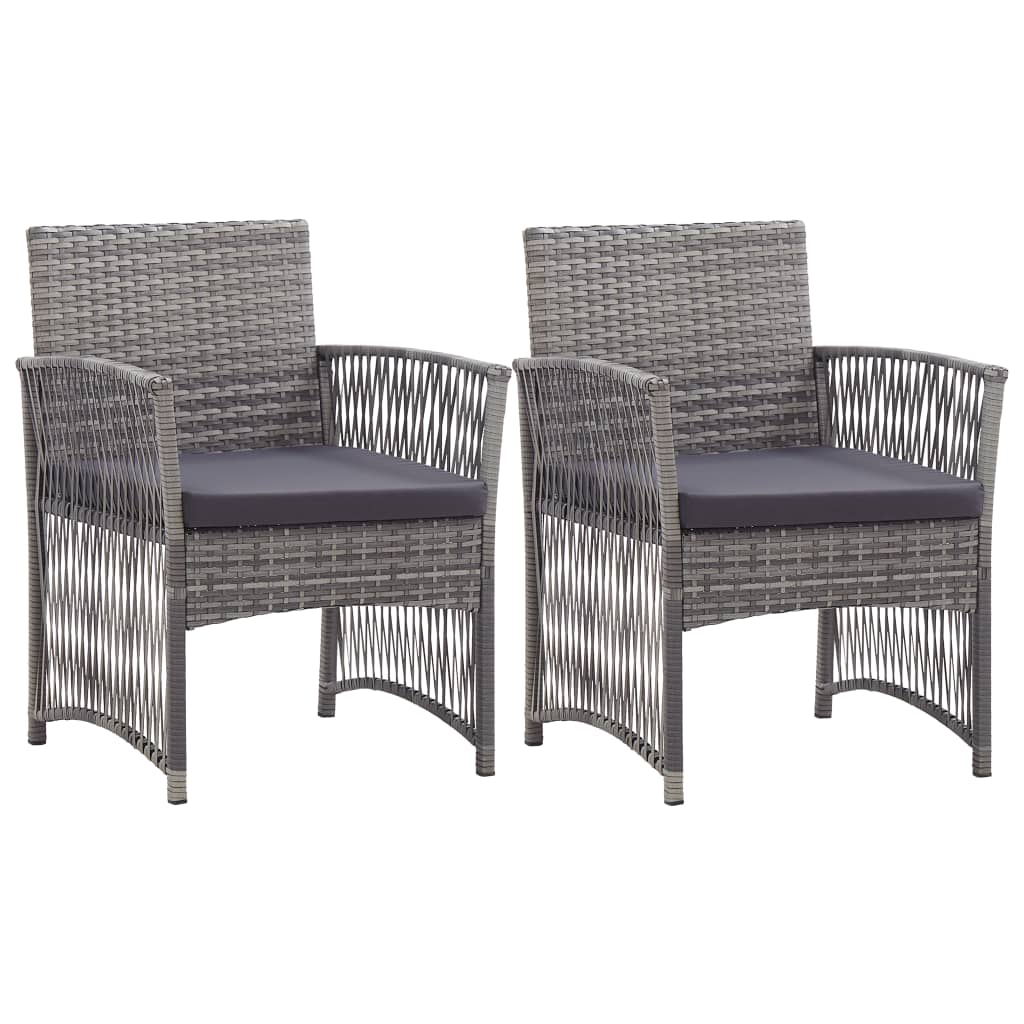 Garden Armchairs With Cushions 2 Pcs Poly Rattan
