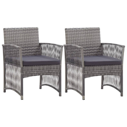 Garden Armchairs With Cushions 2 Pcs Poly Rattan