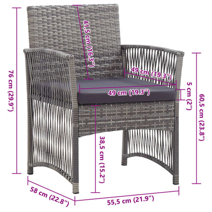 Garden Armchairs With Cushions 2 Pcs Poly Rattan