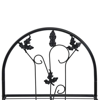 3-Layer Plant Rack Black 52X28X128 Cm Iron