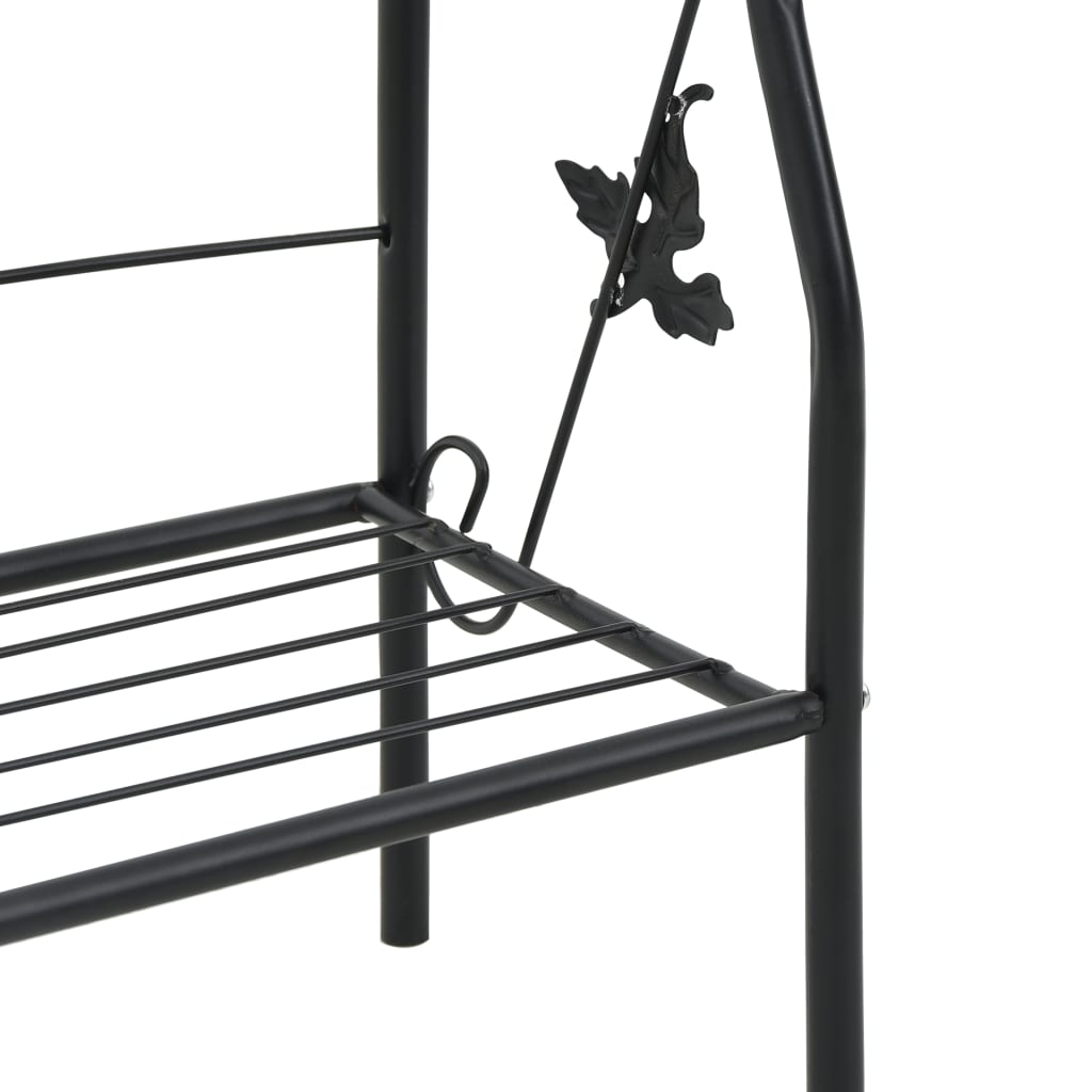 3-Layer Plant Rack Black 52X28X128 Cm Iron