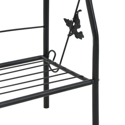 3-Layer Plant Rack Black 52X28X128 Cm Iron