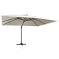 Cantilever Garden Parasol With Led Lights And Aluminium Pole 400X300 Cm