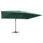 Cantilever Garden Parasol With Led Lights And Aluminium Pole 400X300 Cm