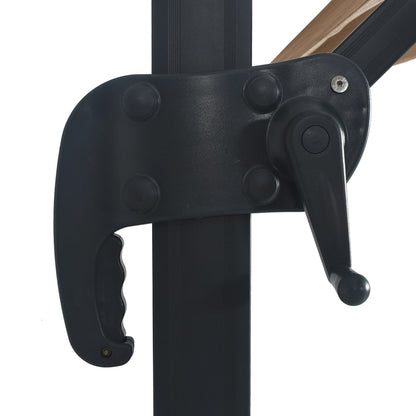 Cantilever Garden Parasol With Led Lights And Aluminium Pole 400X300 Cm