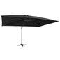 Cantilever Garden Parasol With Led Lights And Aluminium Pole 400X300 Cm