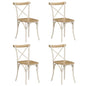 Cross Chairs 2 Pcs White Solid Mango Wood