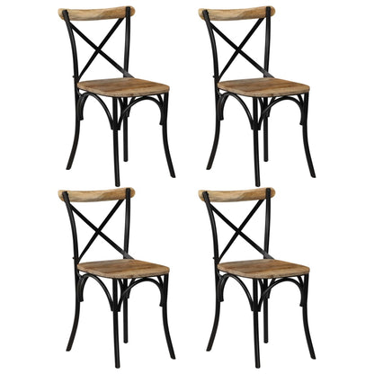 Cross Chairs 2 Pcs White Solid Mango Wood