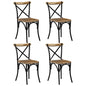 Cross Chairs 2 Pcs White Solid Mango Wood