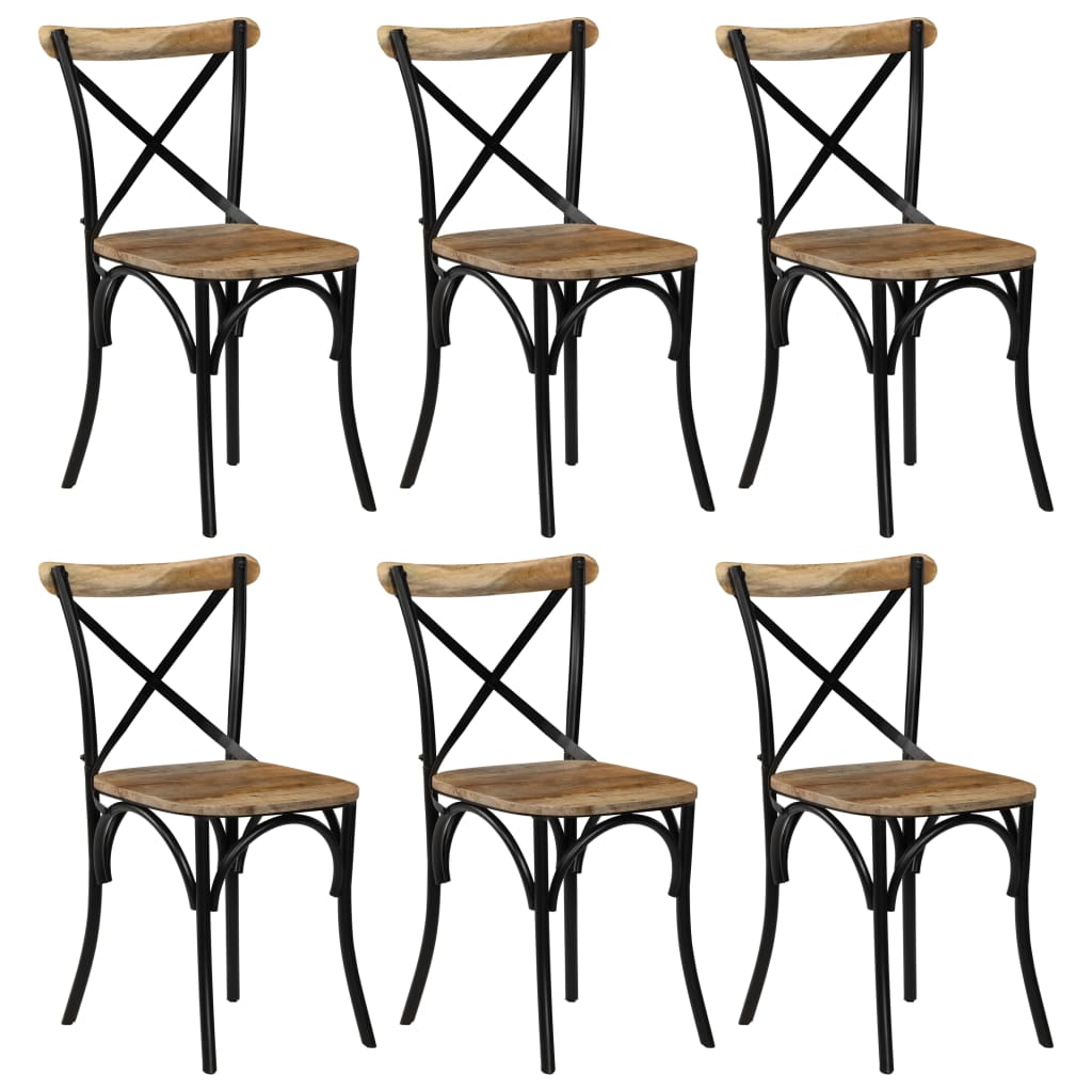 Cross Chairs 2 Pcs White Solid Mango Wood