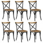 Cross Chairs 2 Pcs White Solid Mango Wood